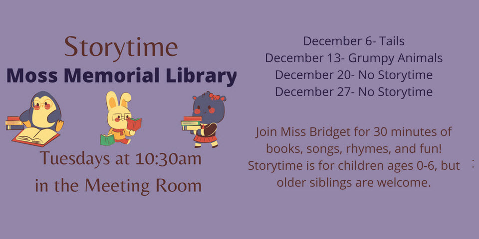 Storytime at The Moss Memorial Library