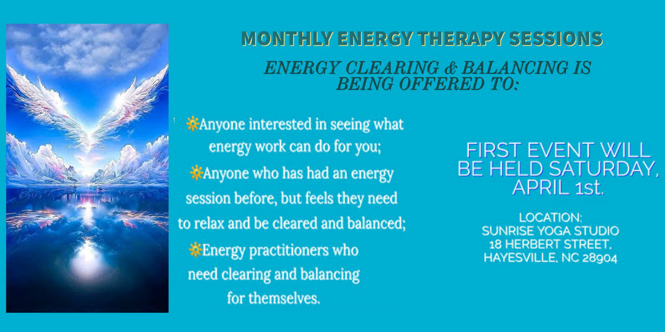 Monthly Energy Therapy Sessions at the Yoga Studio
